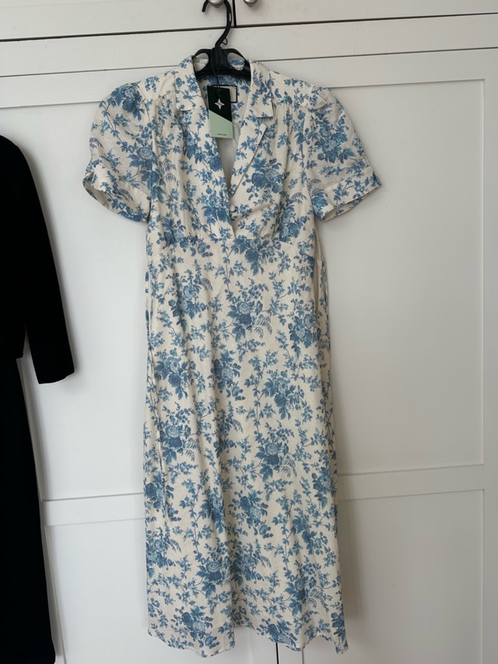 Tuckernuck NWT Forget Me Not Blue Floral Bellamy Midi Dress Line Cotton - Picture 4 of 5